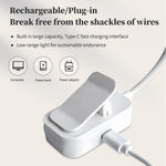 lampe pince rechargeable led blanc moderne apprendre protéger yeux switch chargeur