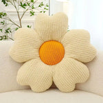 coussin décoratif fleurs relief polyester moderne orange vert rose beige marronclair