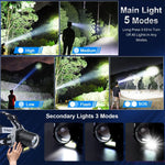 lampe frontale rechargeable noire blanche ipx7 ip6 zoomable led camping