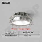 plafonnier led verre cristal noir chrome moderne minimaliste transparent chambre