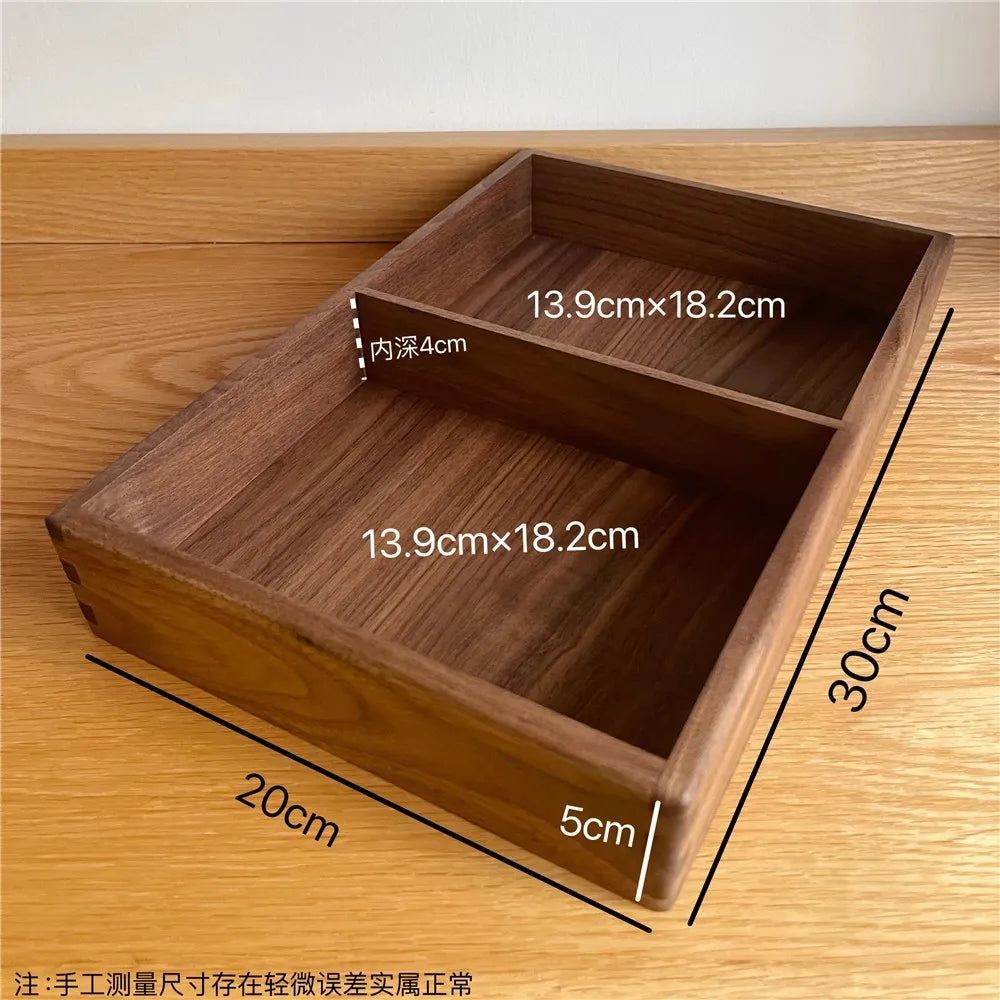 boîte compartiments bois marron foncé minimaliste respectueuse environnement réutilisable articles divers rangement moderne