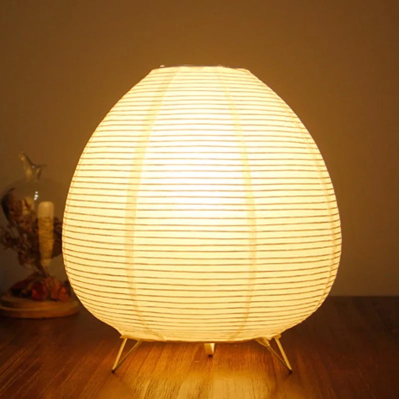 lampe table moderne papier rayures horizontales blanc ivorie interrupteur tactile 10w led chambre coucher