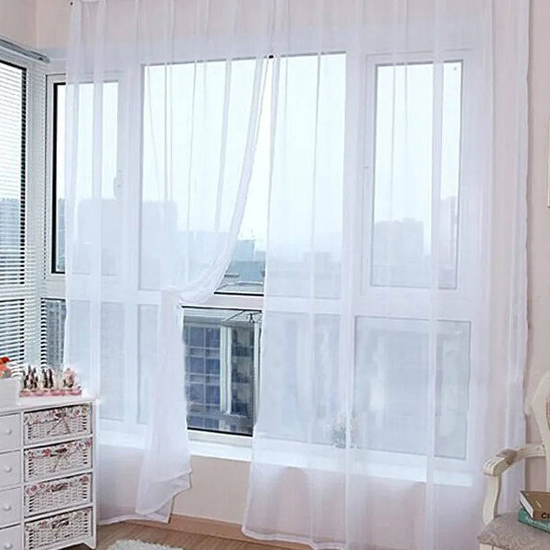 rideaux tulle transparent effet plissé rose rouge vert blanc bohème fluides chambre maison