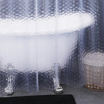 rideau douche transparent géométrique moderne métalliques anti moisissure peva 200x180cm