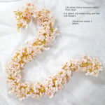 décoration intérieure guirlande fleurs artificielles rose clair mariage anniversaire baby shower pendaison crémaillère