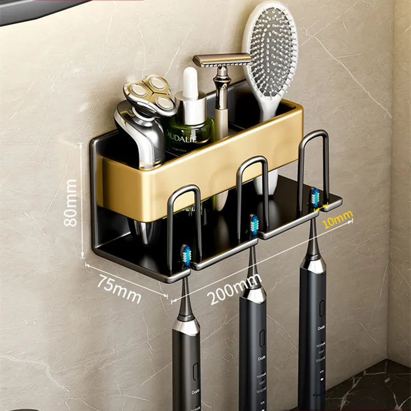 porte brosses dents adhésif moderne noir mat salle bains accessoires toilette crème dentifrice soins