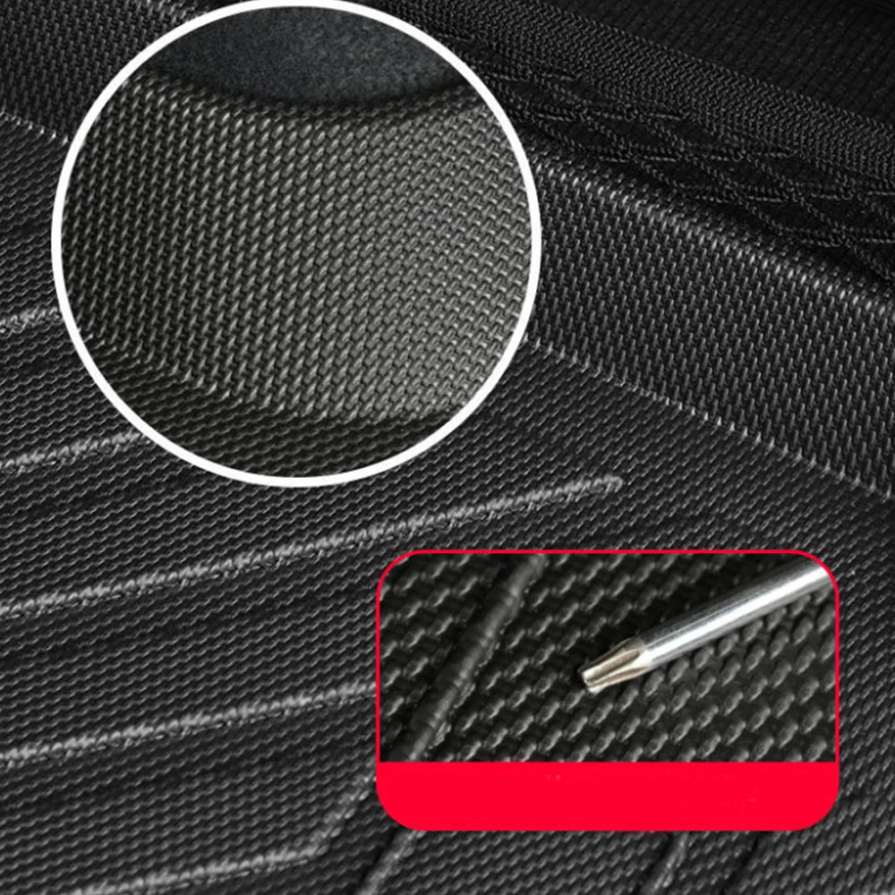 tapis sol noir rayures horizontales clips fixation tpe waterproof moderne résistant clips invisibles tapis