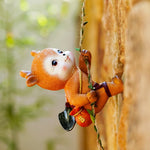 figurine lapin résine orange blanc peluche panier pommes décoration intérieure extérieure balcon jardin