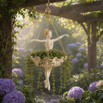statue suspendue ballerine classique vintage plante suspendue chaînes dorées opacité