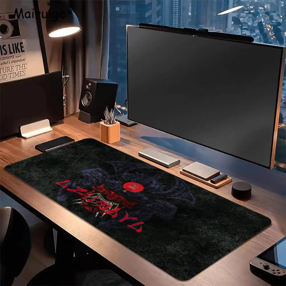 tapis souris noir rouge bleu motif graphique texture grunge moderne jeu xxl