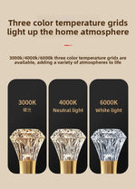ampoule led e27 transparente dorée texture diamantée moderne 50000 heures 2700k 6500k 500 999
