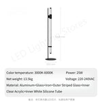 lampe sol moderne minimaliste noir blanc interrupteur bouton led aluminium verre 160cm