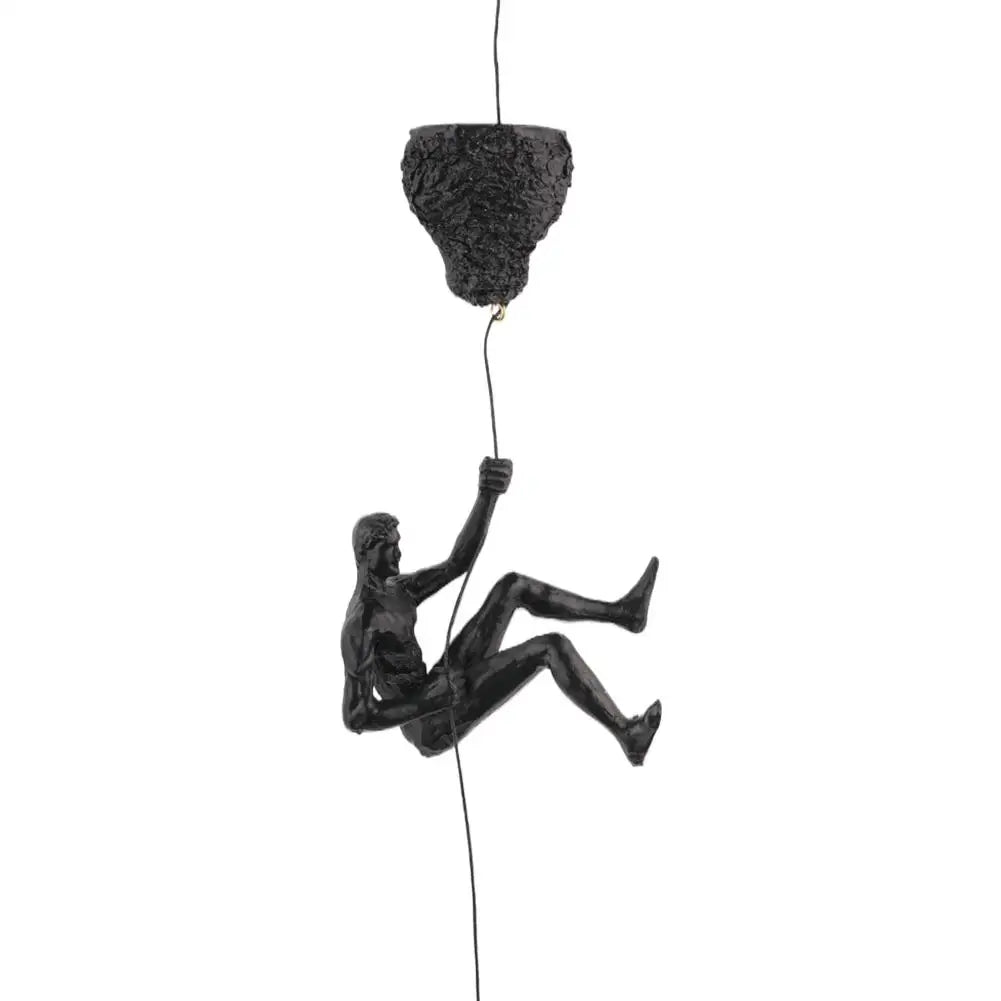 statues escalade homme résine noires texture rugueuse détail anatomique réaliste fixées