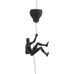 statues escalade homme résine noires texture rugueuse détail anatomique réaliste fixées