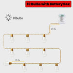 guirlande lumineuse led jaune or modes télécommande corde jute transparente