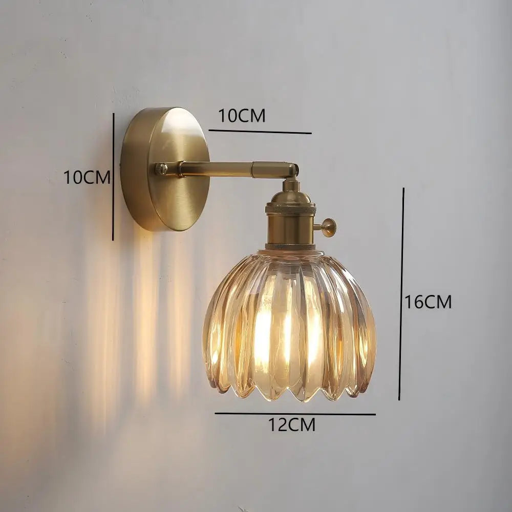 lampe murale moderne verre floral or vert translucide vintage fixée mur led contemporain