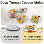 moule silicone coques transparentes fleurs séchées artisanat décoration maison epoxy résine circulaire cavités profondes