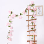 guirlande artificielle fleurs cerisier rose clair blanc anniversaire mariage romantiqueintérieur decoration