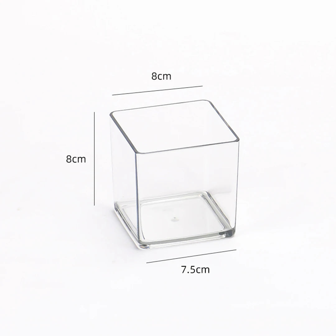 boîtes rangement transparentes cubes minimalistes 6cm 8cm 10cm 12cm 15cm