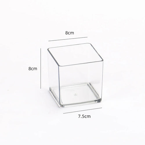 boîtes rangement transparentes cubes minimalistes 6cm 8cm 10cm 12cm 15cm