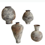 vases marron gris blanc texture marbrée artisanal rustique vase table nouveau classique post moderne