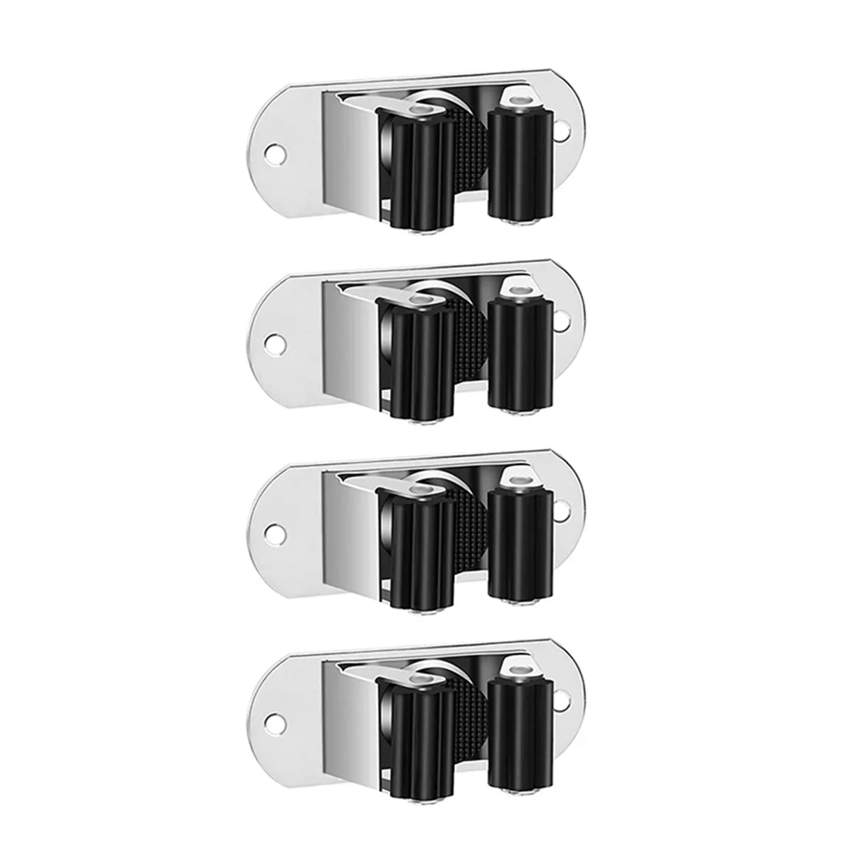 porte balai support mural acier inoxydable chrome moderne garage rangement