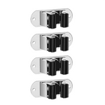 porte balai support mural acier inoxydable chrome moderne garage rangement
