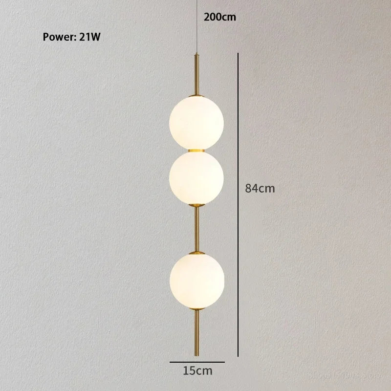 lumière suspendue moderne verre opalescent tête lit décorative chambre minimaliste