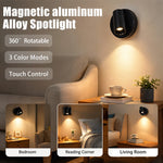 lampe murale spot magnétique rechargeable led noir moderne vis usb rechargement