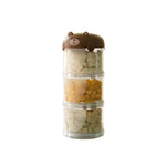 boîtes rangement aliments animaux compagnie moderne visage mignon couleur beige vert jaune étanches humidité