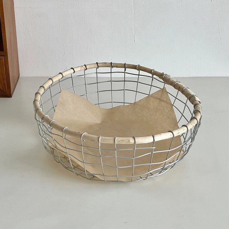 paniers rangement bambou métal blanc beige modernes rustiques