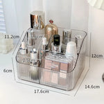 organisateur maquillage transparent moderne rayures verticales brosse crayon palette fards flacons pochette réutilisable polyvalent