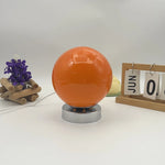 lampe table sphère verre blanc orange moderne décoration chambre table nuit lumière douce trois