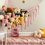 hamac suspendu filet franges boho moderne peluches rose blanc gris bleu violet respectueux environnement