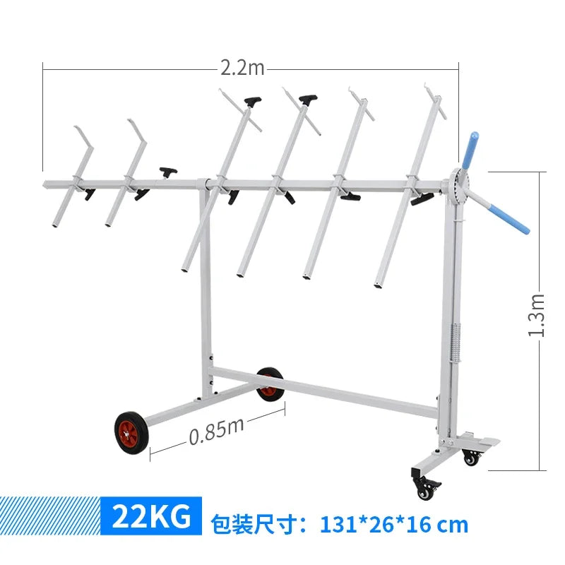 support porte pliable métal industriel atelier garage bras horizontaux roues réglable hauteur