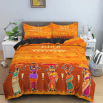 Housse de couette orange en polyester vue d'ensemble