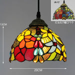 lampe suspendue tiffany multicolore stained glass floral salon chambrehôtel