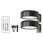 lampe murale led noire rechargeable sans fil adhésive télécommande câble usb moderne intangible économique