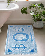tapis moderne antidérapant billets banque voyage salle bain cuisineintérieur vert bleu noir rose blanc
