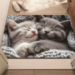 tapis sol antidérapant polyester motif chatons moderne salle bain cuisine extérieur plage
