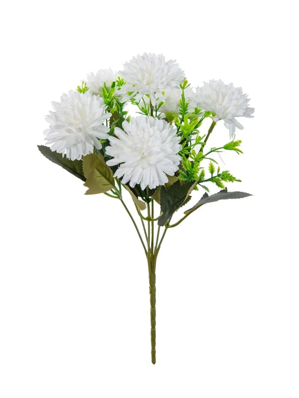 décoration intérieure bouquet fleurs artificielles gerbera modernes pompons couleur rouge blanc jaune minimaliste