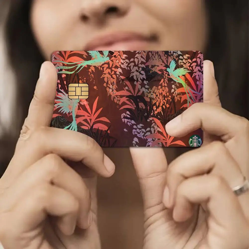 autocollants carte bancaire effet laser logo starbucks vert noir holographique anti rayures