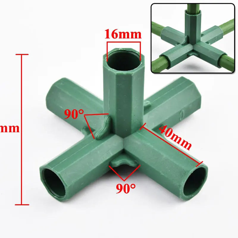 connecteurs support plantes vert plastique serre jardin accessoires bricolage jardinage structure robuste fixe