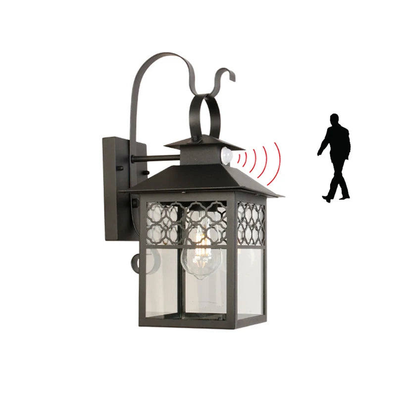 lampe murale classique noir ampoule led verre transparent chambre entrée étude salle bain flux