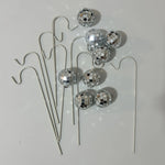 décorations jardin boules disco argentées miroir modernes fixations crochets métalliques brillantes opaques