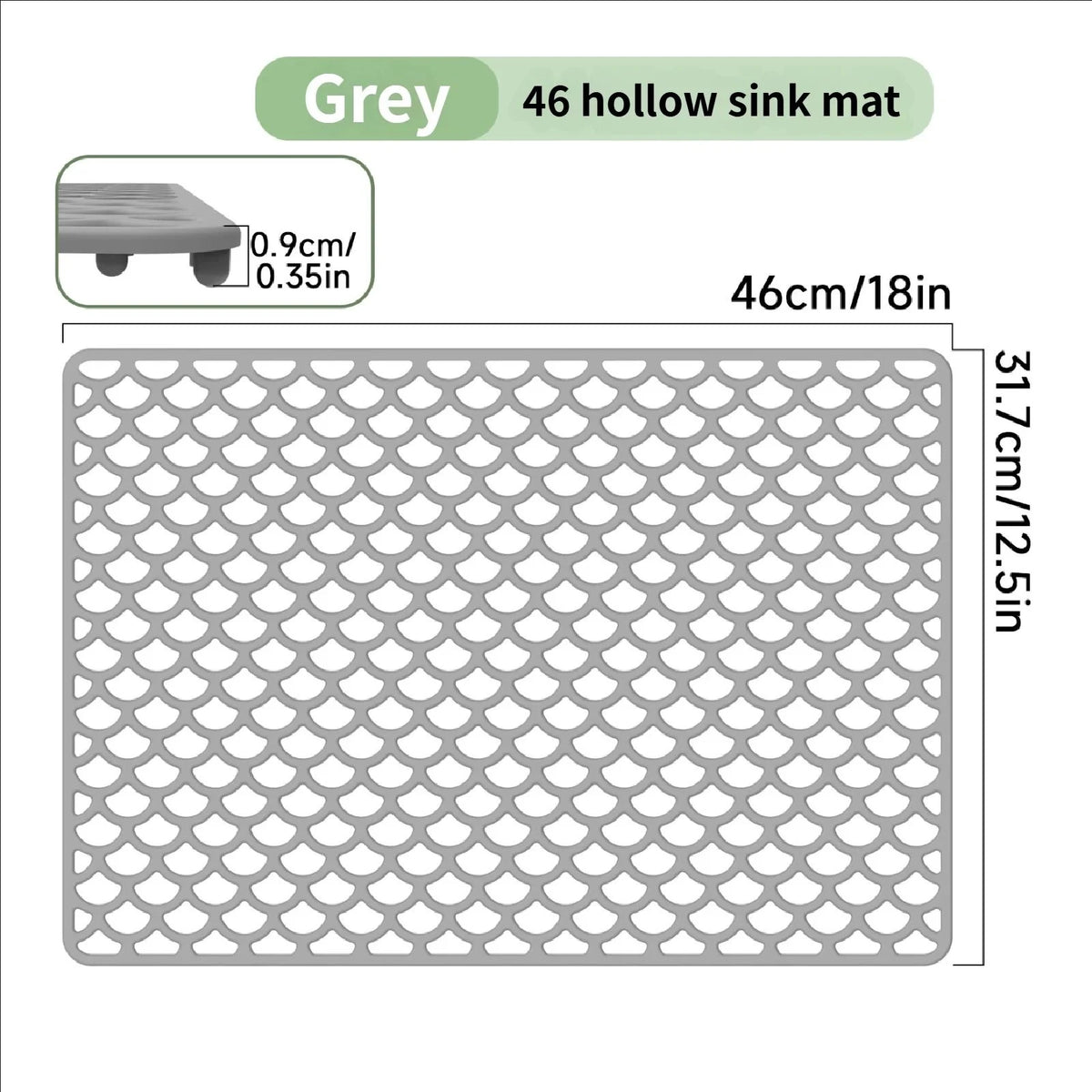 tapis silicone multifonctionnel moderne gris texture écailles respectueux environnement antidérapant protection évier cuisine