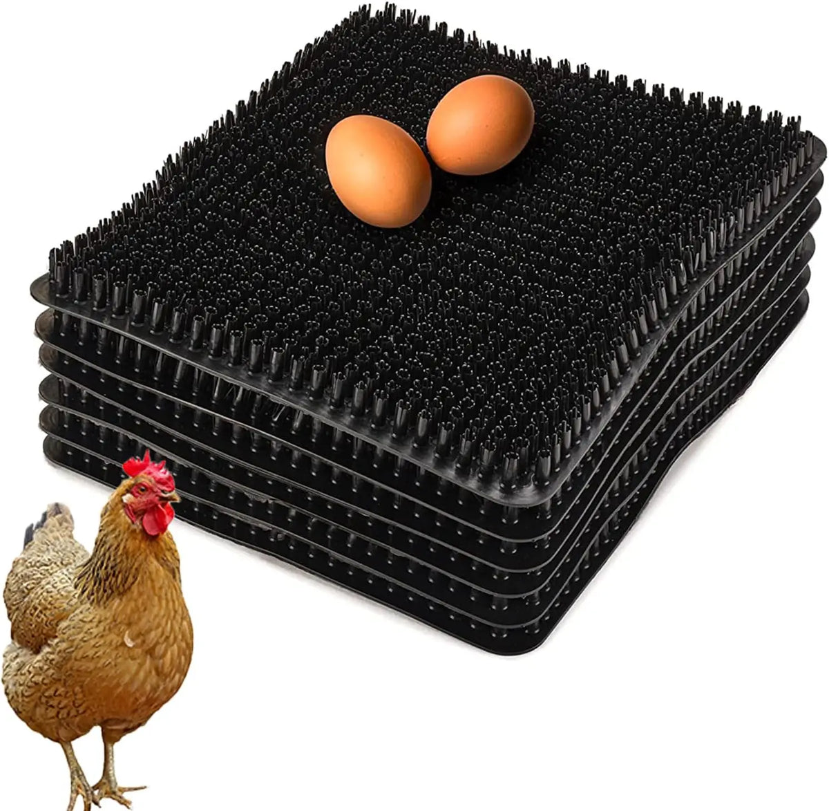 tapis nidification poules coussin oeufs mat plastique vert jaune gris noir