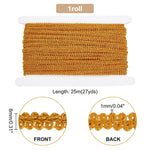 ruban tressé polyester doré tissage géométrique texturé 15mm large 12m longueur