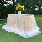 jupe table tulle opaque peach bleu rose violet blanc événements anniversaires mariages festives