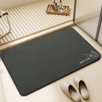 tapis sol salle bain absorbant séchage rapide antidérapant moderne gris bleu vert uni